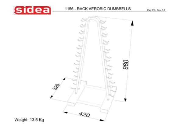 1156 Rack Aerobic Dumbbells | BODYKING FITNESS