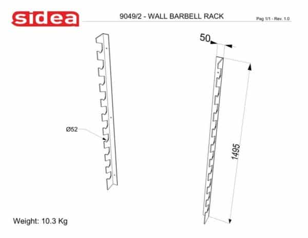 9049 2 Wall Barbell Rack | BODYKING FITNESS