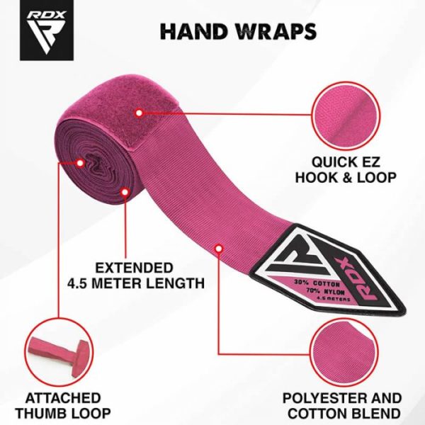 rp pink hand wraps for women | BODYKING FITNESS