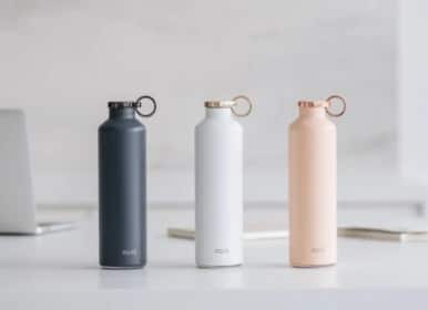equa smart stainless steel water bottle grey white pink glow reminder | BODYKING FITNESS